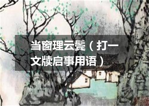 当窗理云鬓（打一文牍启事用语）