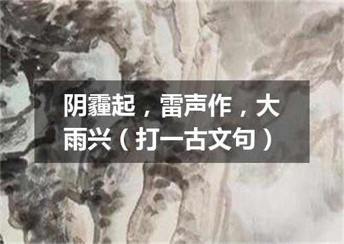阴霾起，雷声作，大雨兴（打一古文句）