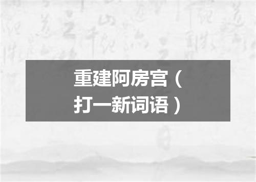 重建阿房宫（打一新词语）