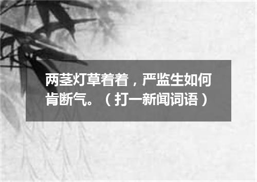 两茎灯草着着，严监生如何肯断气。（打一新闻词语）