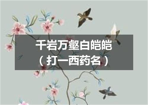 千岩万壑白皑皑（打一西药名）