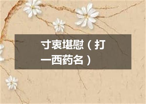 寸衷堪慰（打一西药名）