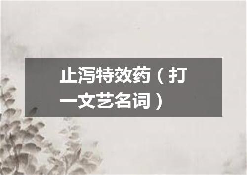 止泻特效药（打一文艺名词）