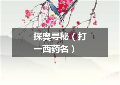 探奥寻秘（打一西药名）