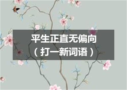 平生正直无偏向（打一新词语）