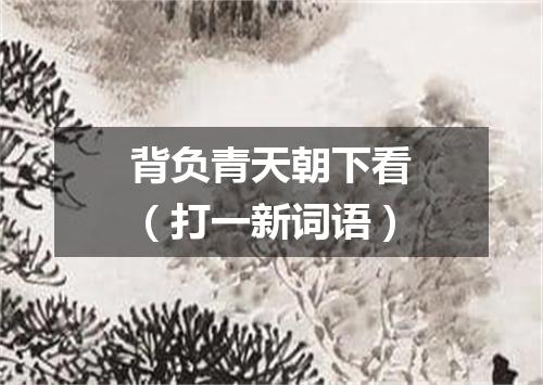 背负青天朝下看（打一新词语）