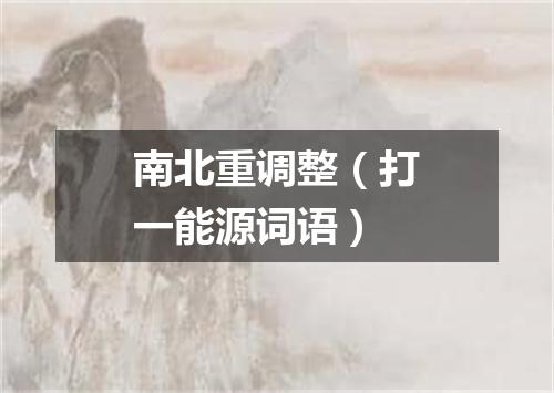南北重调整（打一能源词语）