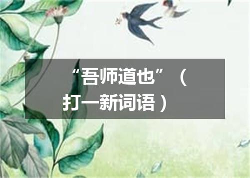 “吾师道也”（打一新词语）