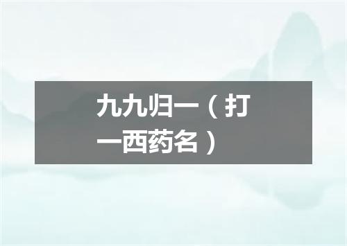 九九归一（打一西药名）