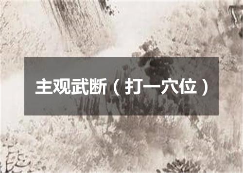主观武断（打一穴位）