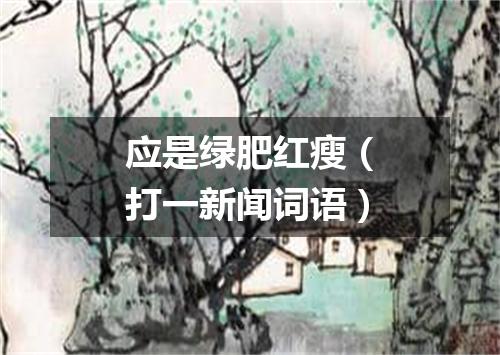 应是绿肥红瘦（打一新闻词语）