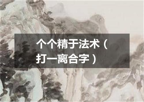 个个精于法术（打一离合字）