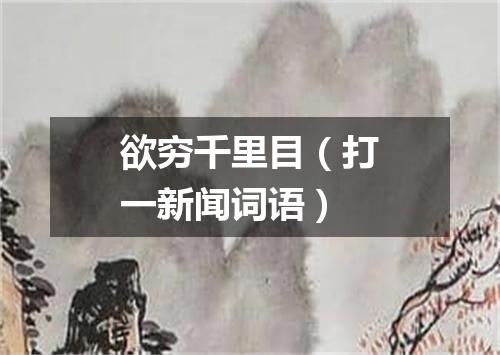 欲穷千里目（打一新闻词语）