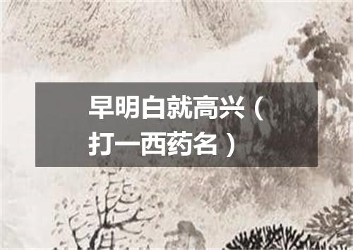 早明白就高兴（打一西药名）