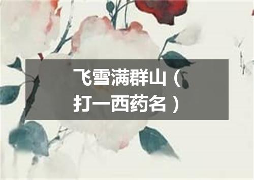 飞雪满群山（打一西药名）