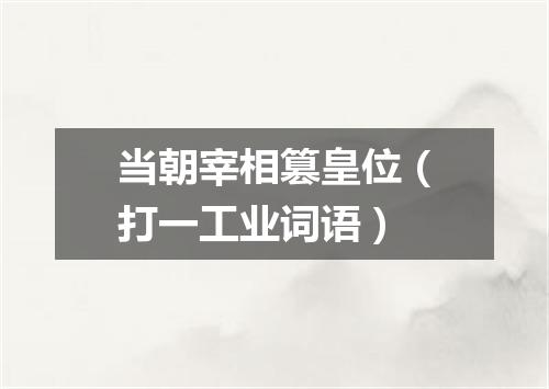 当朝宰相篡皇位（打一工业词语）