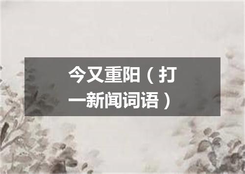 今又重阳（打一新闻词语）