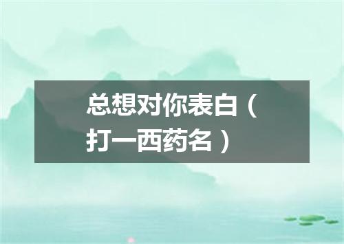 总想对你表白（打一西药名）