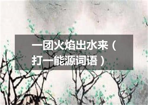 一团火焰出水来（打一能源词语）