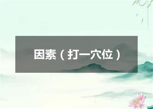 因素（打一穴位）
