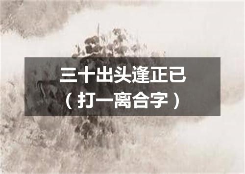 三十出头逢正已（打一离合字）