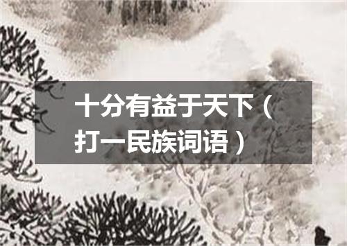 十分有益于天下（打一民族词语）
