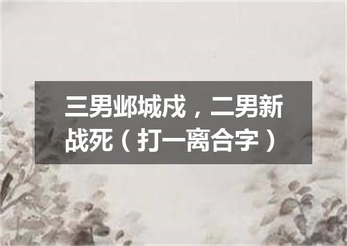 三男邺城戍，二男新战死（打一离合字）
