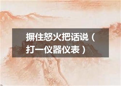 摒住怒火把话说（打一仪器仪表）