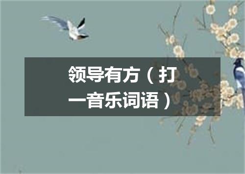 领导有方（打一音乐词语）