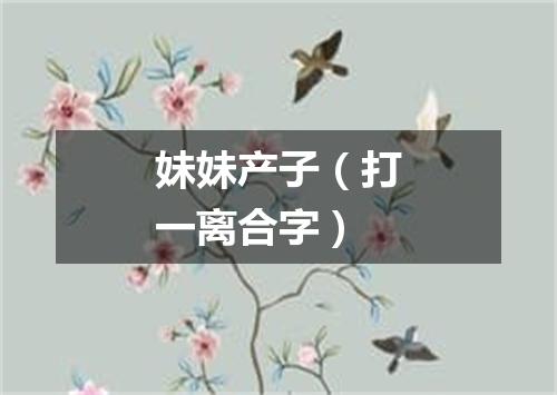 妹妹产子（打一离合字）