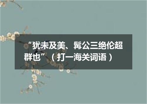 “犹未及美、髯公三绝伦超群也”（打一海关词语）