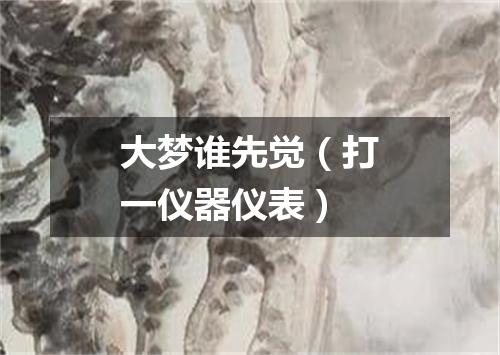 大梦谁先觉（打一仪器仪表）