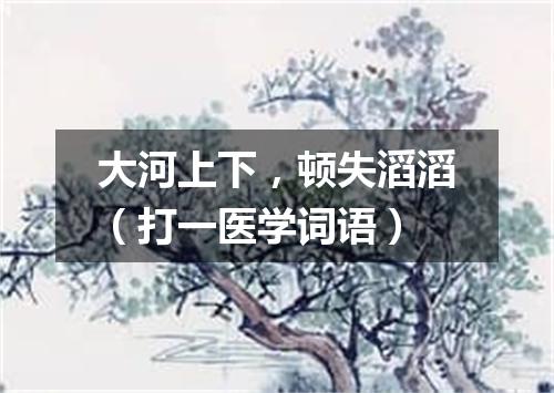 大河上下，顿失滔滔（打一医学词语）