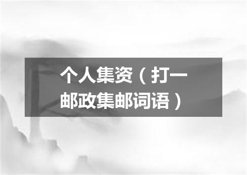 个人集资（打一邮政集邮词语）