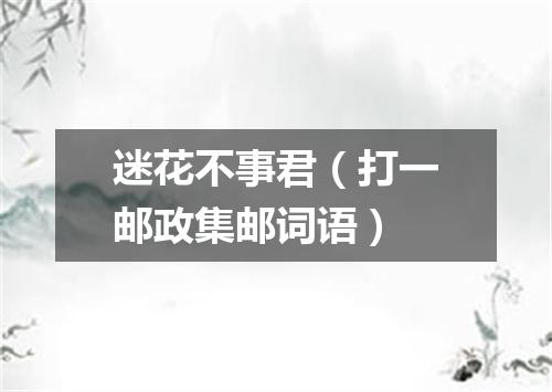 迷花不事君（打一邮政集邮词语）