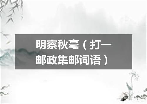 明察秋毫（打一邮政集邮词语）