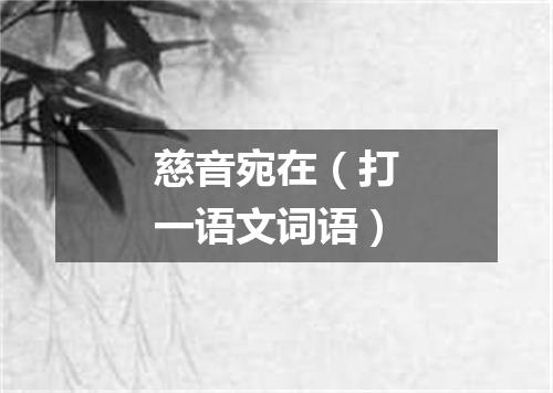 慈音宛在（打一语文词语）
