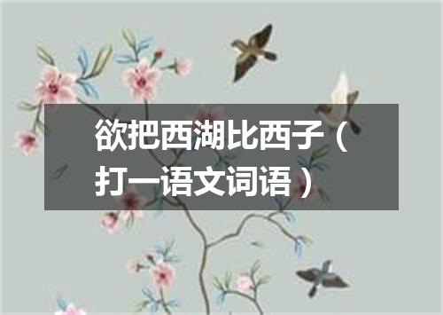 欲把西湖比西子（打一语文词语）
