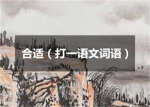 合适（打一语文词语）