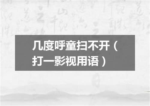 几度呼童扫不开（打一影视用语）