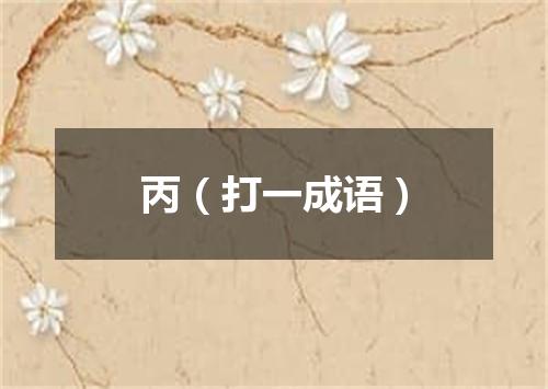 丙（打一成语）
