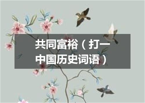 共同富裕（打一中国历史词语）