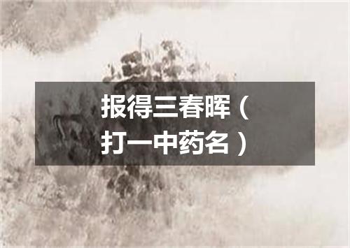 报得三春晖（打一中药名）