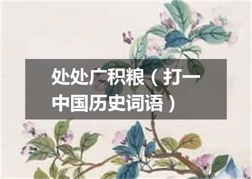 处处广积粮（打一中国历史词语）