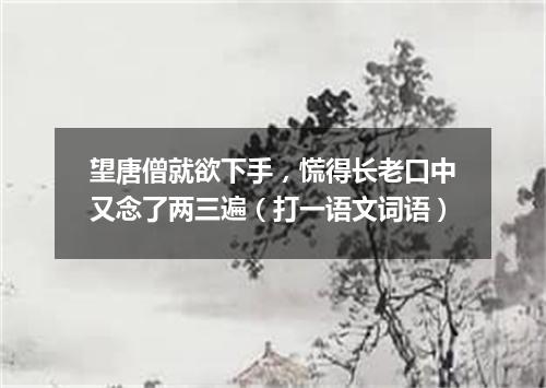 望唐僧就欲下手，慌得长老口中又念了两三遍（打一语文词语）