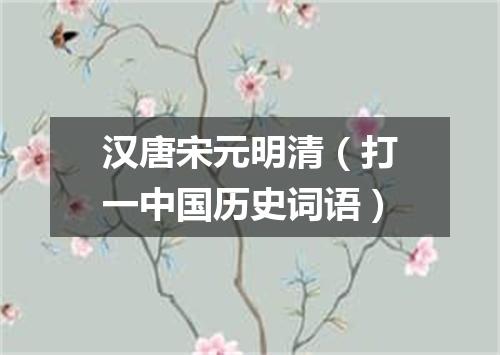 汉唐宋元明清（打一中国历史词语）