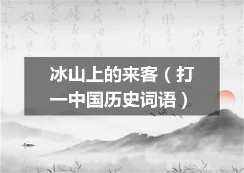 冰山上的来客（打一中国历史词语）