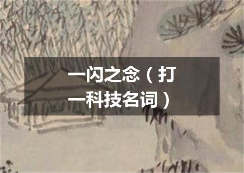 一闪之念（打一科技名词）