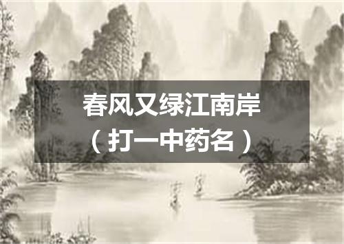 春风又绿江南岸（打一中药名）