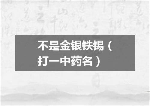 不是金银铁锡（打一中药名）
